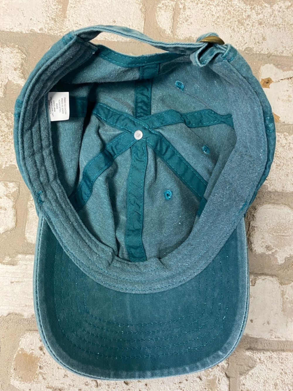 Washed Teal Baseball Cap - Picture 3 of 4